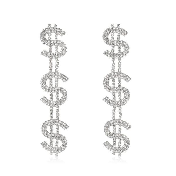 salircon new luxury us dollar earring long money sign rhinestone drop dangle earring for women girls statement fashion jewelry, Silver
salircon new luxury us dollar earring long money sign rhinestone drop dangle earring for women girls statement fashion jewelry, Silver