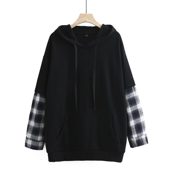 size with more women's hood new fall fashion long-sleeve black gray hoodies sweatshirts big chess pullovers a3iv, Black;brown
size with more women's hood new fall fashion long-sleeve black gray hoodies sweatshirts big chess pullovers a3iv, Black;brown