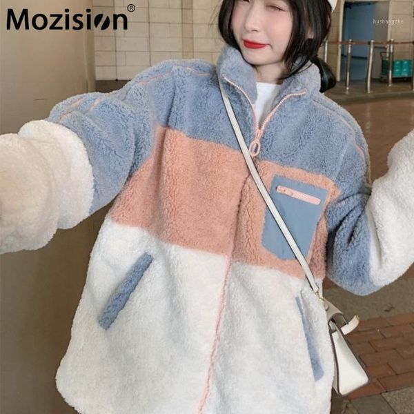 mozision patchwork thick wool lamb coat women's lapel full sleeve zipper wool coat ladies winter new loose warm woolen1, Black
mozision patchwork thick wool lamb coat women's lapel full sleeve zipper wool coat ladies winter new loose warm woolen1, Black