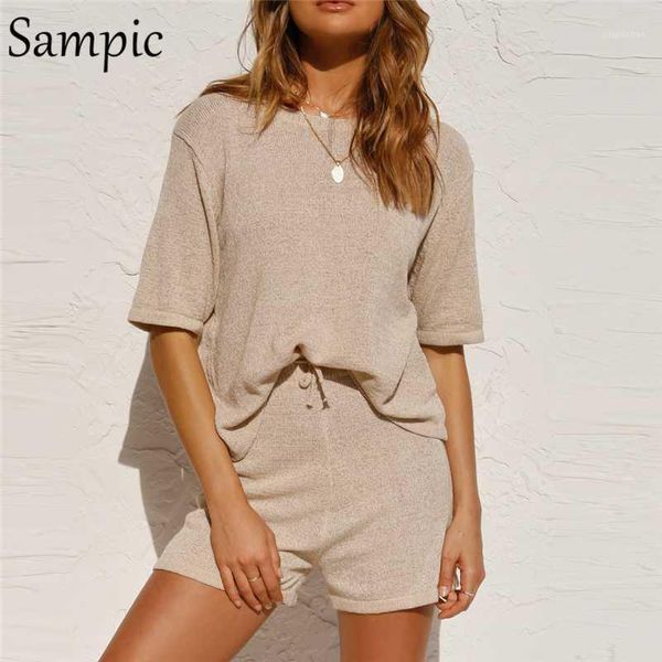 sampic summer beach casual o neck khaki short sleeve two piece set crop and shorts drawstring 2 piece women set outfits1, White
sampic summer beach casual o neck khaki short sleeve two piece set crop and shorts drawstring 2 piece women set outfits1, White