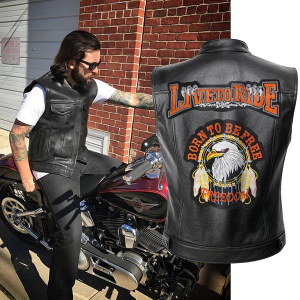 mens leather motorcycle vest live to ride jacket men spring jackets black motorrad gilet 201026
mens leather motorcycle vest live to ride jacket men spring jackets black motorrad gilet 201026