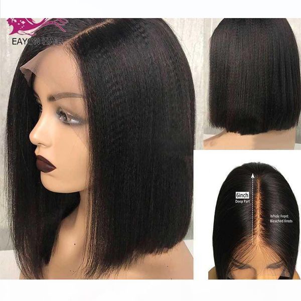 eayon 13x6 yaki straight bob lace front wigs pre plucked bleached knots glueless remy brazilian short human hair wigs deep part, Black;brown
eayon 13x6 yaki straight bob lace front wigs pre plucked bleached knots glueless remy brazilian short human hair wigs deep part, Black;brown