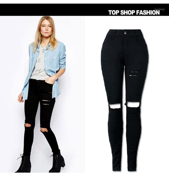 women high waist elastic holes denim pencil pants women's 2019 summer autumn casual ripped keen hole jeans1, Blue
women high waist elastic holes denim pencil pants women's 2019 summer autumn casual ripped keen hole jeans1, Blue