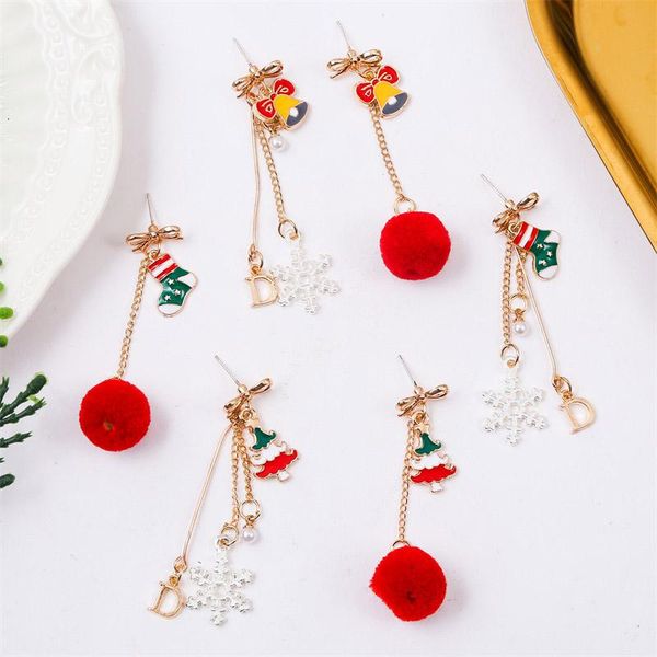 cute enamel sock tree bell drop earrings for women girl red pom pom silver color snowflake asymmetrical dangle christmas jewelry
cute enamel sock tree bell drop earrings for women girl red pom pom silver color snowflake asymmetrical dangle christmas jewelry