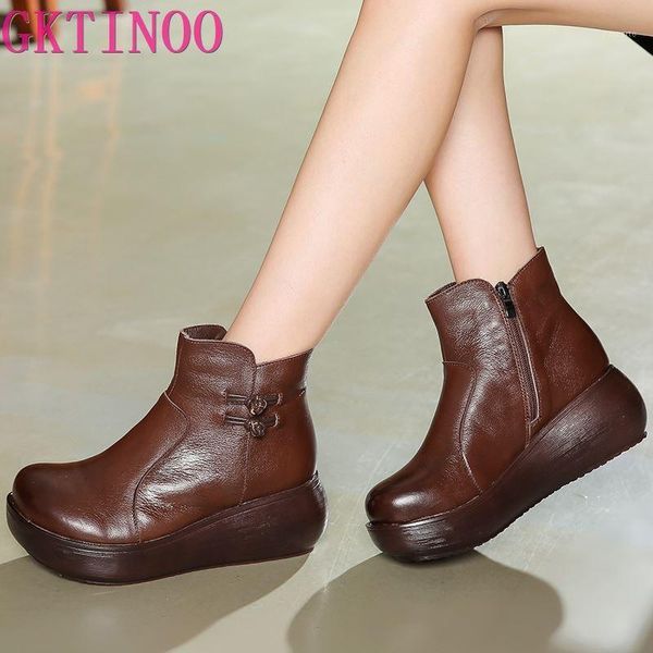 gktinoo genuine leather retro casual women' ankle boots 2020 fashion style women spring platform boots ladies chunky heels shoes1, Black
gktinoo genuine leather retro casual women' ankle boots 2020 fashion style women spring platform boots ladies chunky heels shoes1, Black