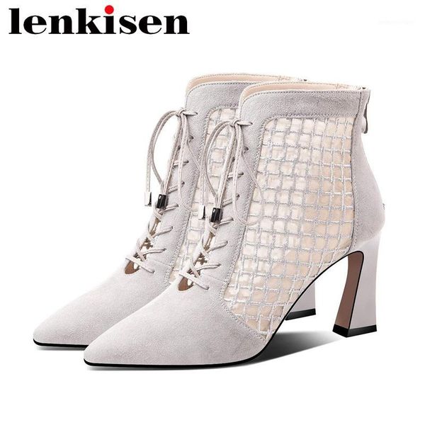 boots lenkisen 2021 sunscreen shoes women kid suede air mesh pointed toe high heels gentlewomen breathable summer ankle l901, Black
boots lenkisen 2021 sunscreen shoes women kid suede air mesh pointed toe high heels gentlewomen breathable summer ankle l901, Black
