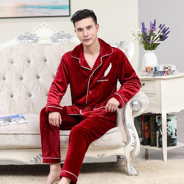men's sleepwear 2021 autumn winter flannel pajamas plus velvet long pure color coral fleece pyjamas home wear, Black;brown
men's sleepwear 2021 autumn winter flannel pajamas plus velvet long pure color coral fleece pyjamas home wear, Black;brown
