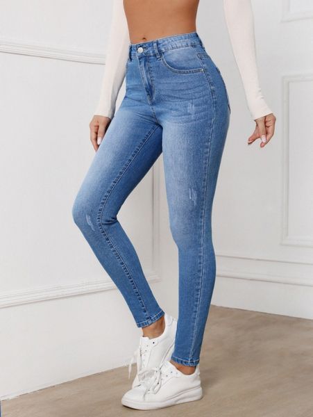 high waisted zip up skinny jeans 82ca#, Blue
high waisted zip up skinny jeans 82ca#, Blue