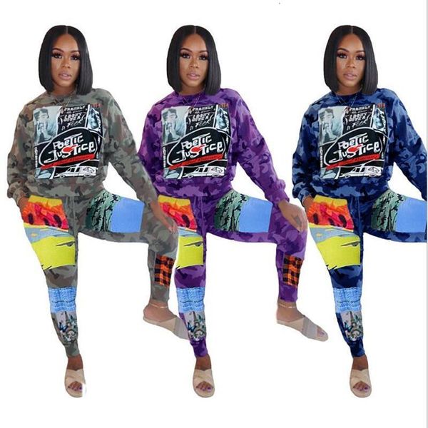 cm.yaya sportwear camouflage women's set long sleeve letter sweatshirt pants suit active tracksuit two piece set fitness outfits, Gray
cm.yaya sportwear camouflage women's set long sleeve letter sweatshirt pants suit active tracksuit two piece set fitness outfits, Gray