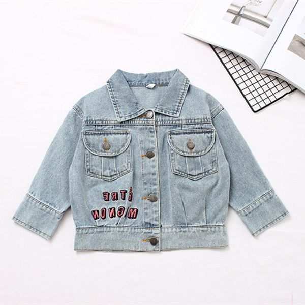 jackets autumn outwear children jeans 2-7yrs korean toddler clothes full sleeve letter embroidery denim coats kids outfits1, Blue;gray
jackets autumn outwear children jeans 2-7yrs korean toddler clothes full sleeve letter embroidery denim coats kids outfits1, Blue;gray