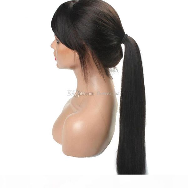 silky straight lace front wig with full bangs ponytail brazilian virgin human hair full lace wigs for women natural color, Black;brown
silky straight lace front wig with full bangs ponytail brazilian virgin human hair full lace wigs for women natural color, Black;brown