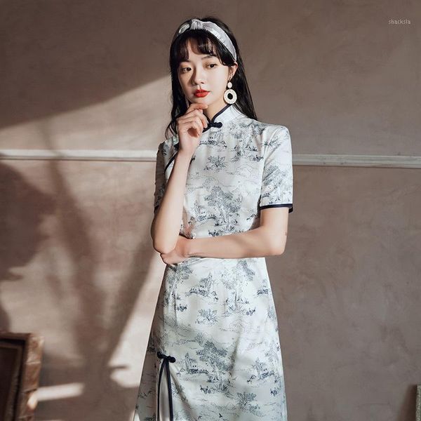 summer mini cheongsam vintage chinese style for women traditional dress oriental asian new year wedding gown1, Red
summer mini cheongsam vintage chinese style for women traditional dress oriental asian new year wedding gown1, Red