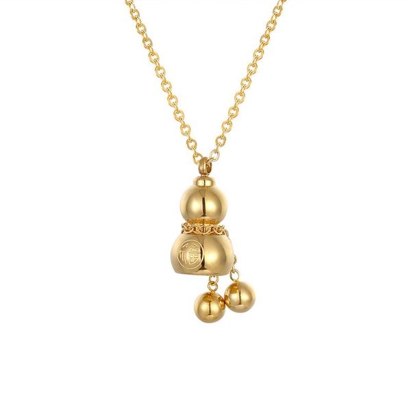 pendant necklaces exquisite beauty chinese style hang small ball gourd necklace stainless steel gold color jewelry family gift, Silver
pendant necklaces exquisite beauty chinese style hang small ball gourd necklace stainless steel gold color jewelry family gift, Silver