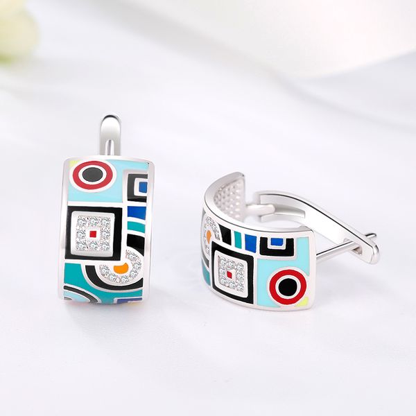 ogulee new arrival 925 silver stud round shape blue-green enamel classic pattern cz earrings for women fine jewelry q1218, Golden;silver
ogulee new arrival 925 silver stud round shape blue-green enamel classic pattern cz earrings for women fine jewelry q1218, Golden;silver