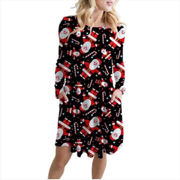 7 colors large size 5xl women christmas party dress fashion cartoons printed casual dress female long sleeve pockets loose, Black;gray
7 colors large size 5xl women christmas party dress fashion cartoons printed casual dress female long sleeve pockets loose, Black;gray