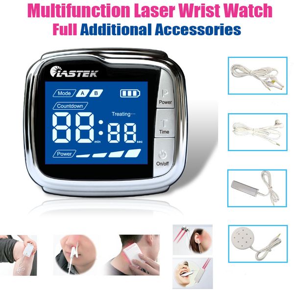 lastek 5 in 1 multifunction wrist watch pain relief rhinitis pharyngitis diabetics hypertension 4 treatment accessories laser therapy device
lastek 5 in 1 multifunction wrist watch pain relief rhinitis pharyngitis diabetics hypertension 4 treatment accessories laser therapy device