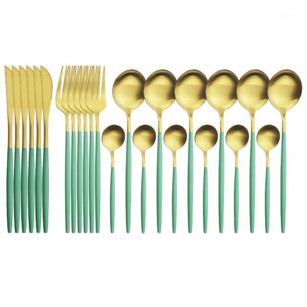 flatware sets 24pcs green gold dinnerware cutlery set western knives fork spoons dinner tableware matte stainless steel kitchen silverware s
flatware sets 24pcs green gold dinnerware cutlery set western knives fork spoons dinner tableware matte stainless steel kitchen silverware s