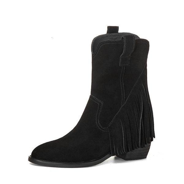 2021 new vintage fringe for women genuine leather boots high heels pumps wedding party shoes woman zoue, Black
2021 new vintage fringe for women genuine leather boots high heels pumps wedding party shoes woman zoue, Black