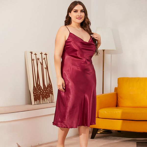 female spaghetti strap nightdress silky satin sleepwear nightgown soft intimate lingerie sleep dress oversize 3xl nightwear, Black;red
female spaghetti strap nightdress silky satin sleepwear nightgown soft intimate lingerie sleep dress oversize 3xl nightwear, Black;red