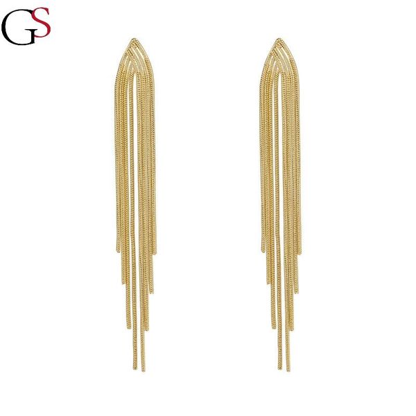 GS Long Style Needle Drop Earrings Tassel Earrings For Women Ladies Wedding Dating Simple New Trendy Jeweled Accessories, Golden;silver
GS Long Style Needle Drop Earrings Tassel Earrings For Women Ladies Wedding Dating Simple New Trendy Jeweled Accessories, Golden;silver