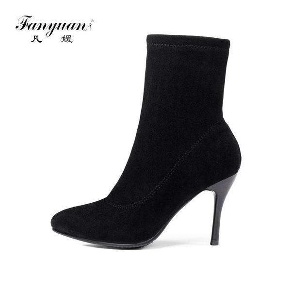 boots fanyuan womens high heel silk elastic ankle women stiletto thigh fashion 2 color party dress, Black
boots fanyuan womens high heel silk elastic ankle women stiletto thigh fashion 2 color party dress, Black