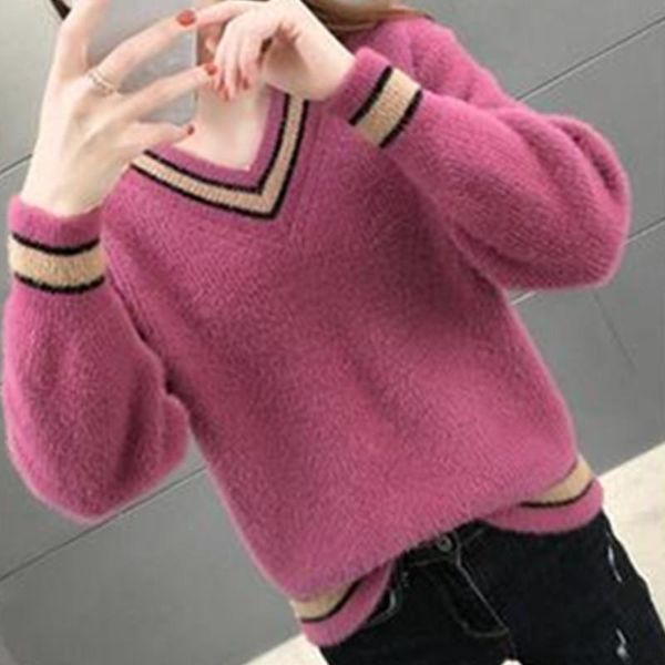 women's sweaters lazy wind v-neck pullover sweater women 2021 autumn winter fashion solid color casual all-match knitting female a229, White;black
women's sweaters lazy wind v-neck pullover sweater women 2021 autumn winter fashion solid color casual all-match knitting female a229, White;black