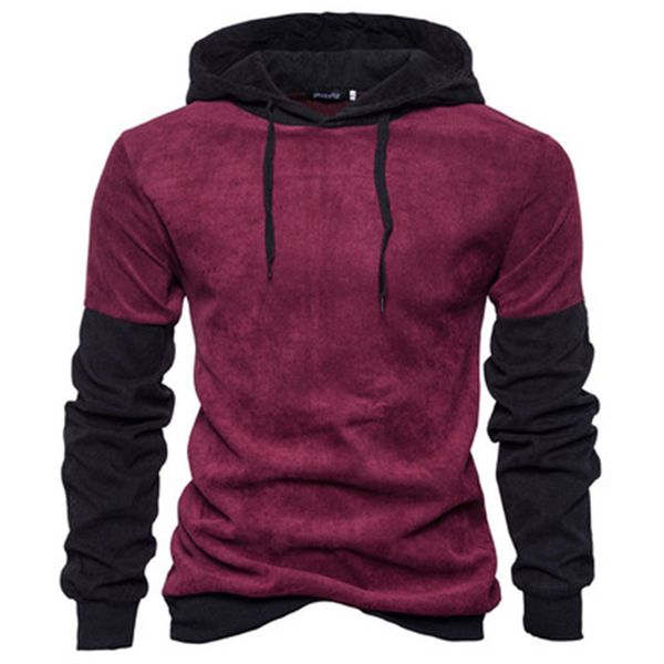 men splicing corduroy hoodies clothing fashion trend long sleeve drawstring pullover male spring autumn casual loose hooded sweatshirts, Black
men splicing corduroy hoodies clothing fashion trend long sleeve drawstring pullover male spring autumn casual loose hooded sweatshirts, Black