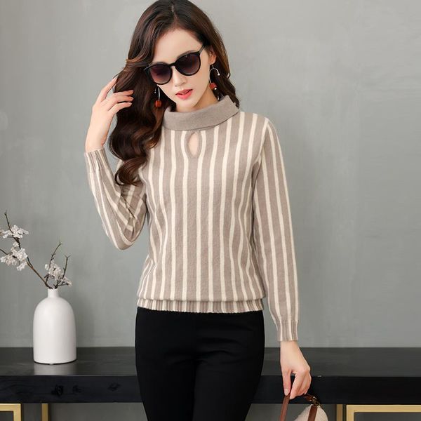 new elegant women autumn winter pullover striped base shirt knit sweater, White;black
new elegant women autumn winter pullover striped base shirt knit sweater, White;black