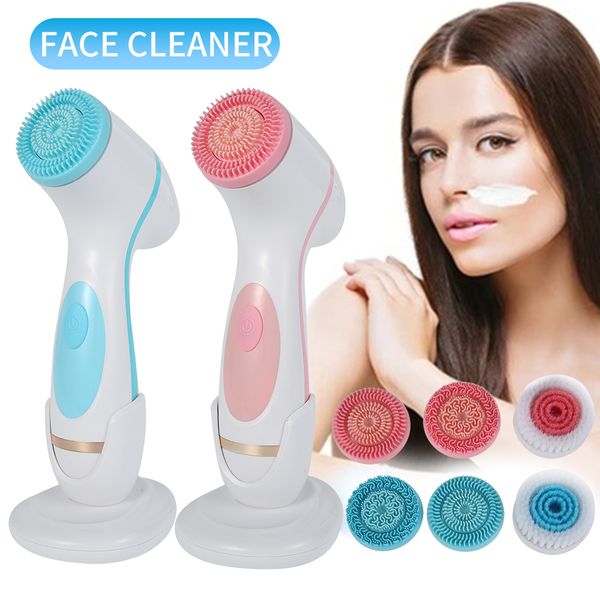 3 in 1 electric facial face cleansing brush silicone rotating face brush deep cleaning skin peeling massager cleanser brush 201204
3 in 1 electric facial face cleansing brush silicone rotating face brush deep cleaning skin peeling massager cleanser brush 201204