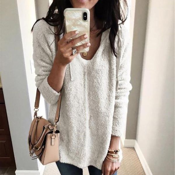 plus size fashion soft plush sweater casual winter warm v-neck solid sweater ladies female women long sleeve blusas jumper1, White;black
plus size fashion soft plush sweater casual winter warm v-neck solid sweater ladies female women long sleeve blusas jumper1, White;black