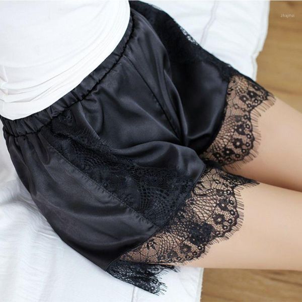 women imitation silk safety pants solid color under skirt shorts half slip eyelash lace trim pajamas loose bloomers underpants1, Black;pink
women imitation silk safety pants solid color under skirt shorts half slip eyelash lace trim pajamas loose bloomers underpants1, Black;pink