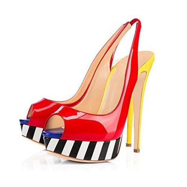 classic female shoes color matching solid peep toe ankle stiletto pumps sandals platform size 34-46, Black
classic female shoes color matching solid peep toe ankle stiletto pumps sandals platform size 34-46, Black
