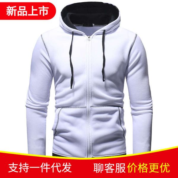 new style thickened hooded youth sports coat personality men's fashion sweater top, Gray
new style thickened hooded youth sports coat personality men's fashion sweater top, Gray
