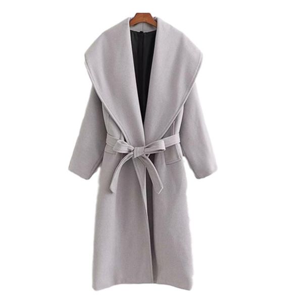 women's wool & blends puwd casual woman oversized grey sashes woolen coat 2021 fashion ladies autumn big turndown collar outwear female, Black
women's wool & blends puwd casual woman oversized grey sashes woolen coat 2021 fashion ladies autumn big turndown collar outwear female, Black