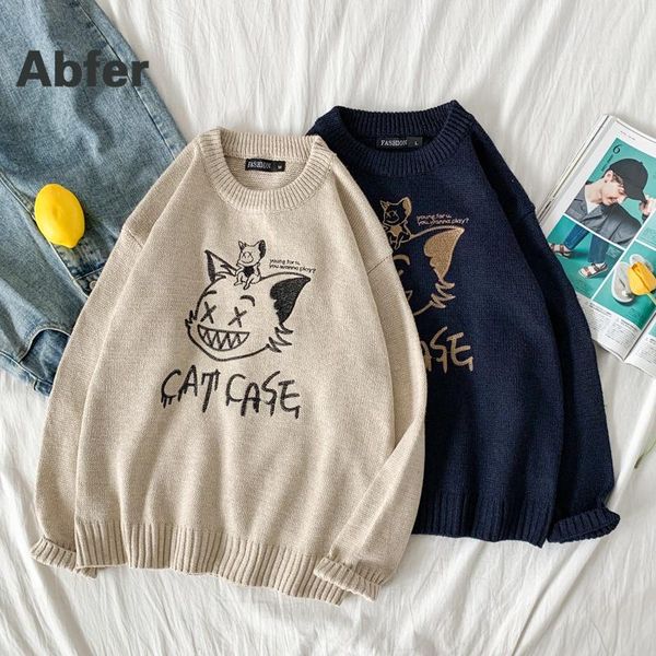 men's sweaters knitted sweater men clothing winter harajuku streetwear anime pullover crewneck oversize fashion casual couple male y2k, White;black
men's sweaters knitted sweater men clothing winter harajuku streetwear anime pullover crewneck oversize fashion casual couple male y2k, White;black