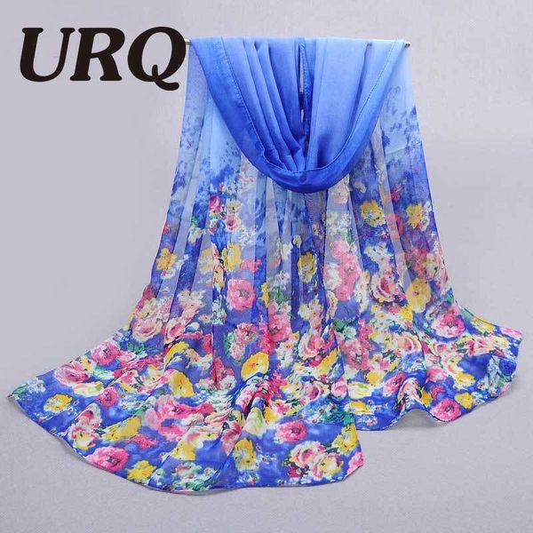1pc style 50*160cm spring fashion silk woman small smoky flower chiffon scarves p5a16340