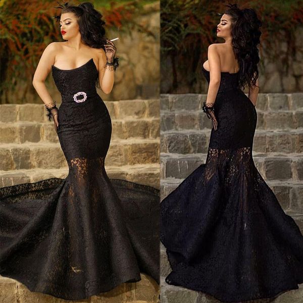 black charming lace mermaid evening dresses strapless neck strapless neck prom gowns with sash sweep train plus size formal dress, Black;red
black charming lace mermaid evening dresses strapless neck strapless neck prom gowns with sash sweep train plus size formal dress, Black;red