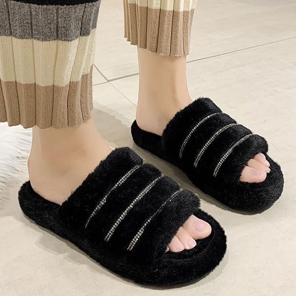 winter furry slippers women's rhinestone decor fluffy slippers warm slipper crystal soft ladies shoes woman female shoe x1020, Black
winter furry slippers women's rhinestone decor fluffy slippers warm slipper crystal soft ladies shoes woman female shoe x1020, Black