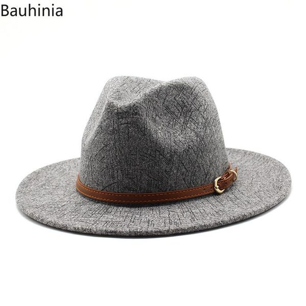 bauhinia fashion wide brim panama jazz cap simple casual winter wool fedora hat with belt women men british style hats, Blue;gray
bauhinia fashion wide brim panama jazz cap simple casual winter wool fedora hat with belt women men british style hats, Blue;gray