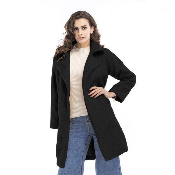new winter woman coat 2020 thick wool blend coat women long sleeve turn-down collar plush outwear casual autumn elegant overcoat1, Black
new winter woman coat 2020 thick wool blend coat women long sleeve turn-down collar plush outwear casual autumn elegant overcoat1, Black