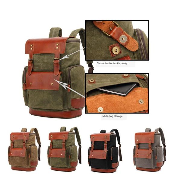 new multifunction fashion men backpack vintage canvas backpack leather school bag neutral portable wearproof travel bag
new multifunction fashion men backpack vintage canvas backpack leather school bag neutral portable wearproof travel bag