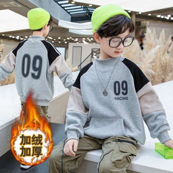 sweater, plush thickened middle school children's autumn and winter cloth, korean 2020 new high collar boys' bottom, Black
sweater, plush thickened middle school children's autumn and winter cloth, korean 2020 new high collar boys' bottom, Black