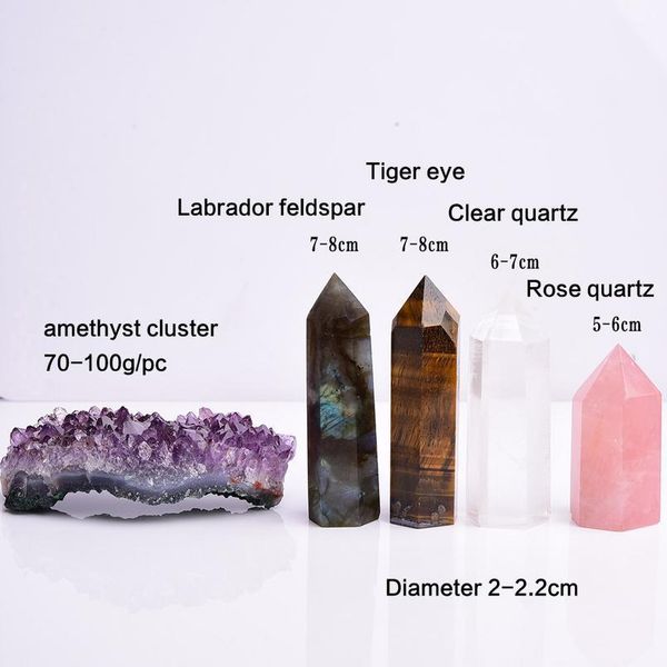 1set natural rose quartz hexagonal column amethyst cluster healing wand mineral crystal point study home decorati qylldc, Black
1set natural rose quartz hexagonal column amethyst cluster healing wand mineral crystal point study home decorati qylldc, Black