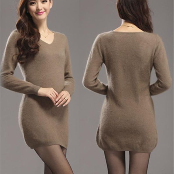 2020 autumn winter women dress knitted sweater dress female v-neck warm long sleeve pure color mink cashmere mini, White;black
2020 autumn winter women dress knitted sweater dress female v-neck warm long sleeve pure color mink cashmere mini, White;black