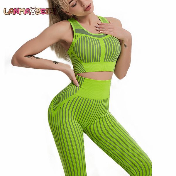 leggings sports clothing sportswear yoga set gym fitness clothing seamless yoga set striped running sports bra and leggings set y1225, Gray 
leggings sports clothing sportswear yoga set gym fitness clothing seamless yoga set striped running sports bra and leggings set y1225, Gray