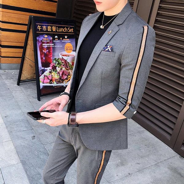 men's suits & blazers fashions designs mens fitted slim fit tuxedo british colete social club blazer and pant with pants, White;black
men's suits & blazers fashions designs mens fitted slim fit tuxedo british colete social club blazer and pant with pants, White;black
