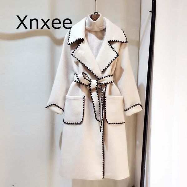 women's wool & blends autumn and winter casual fashion women jacket loose plus solid color wavy side with coat1, Black
women's wool & blends autumn and winter casual fashion women jacket loose plus solid color wavy side with coat1, Black