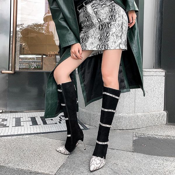 boots women's shoes in autumn and winter snake pattern buckle retro high heel side zipper shoe for women, Black
boots women's shoes in autumn and winter snake pattern buckle retro high heel side zipper shoe for women, Black
