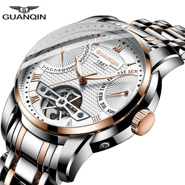 wristwatches guanqin men's watches mechanical mens automatic watch men gold wirstwatch male tourbillon reloj hombres, Slivery;brown
wristwatches guanqin men's watches mechanical mens automatic watch men gold wirstwatch male tourbillon reloj hombres, Slivery;brown