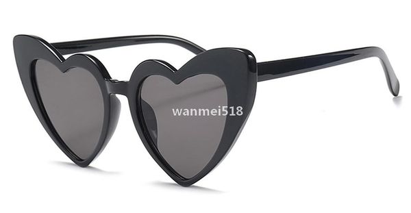 2021 love women fashionable cat eye sunglasses black pink red heart shape sun glasses for men uv400, White;black